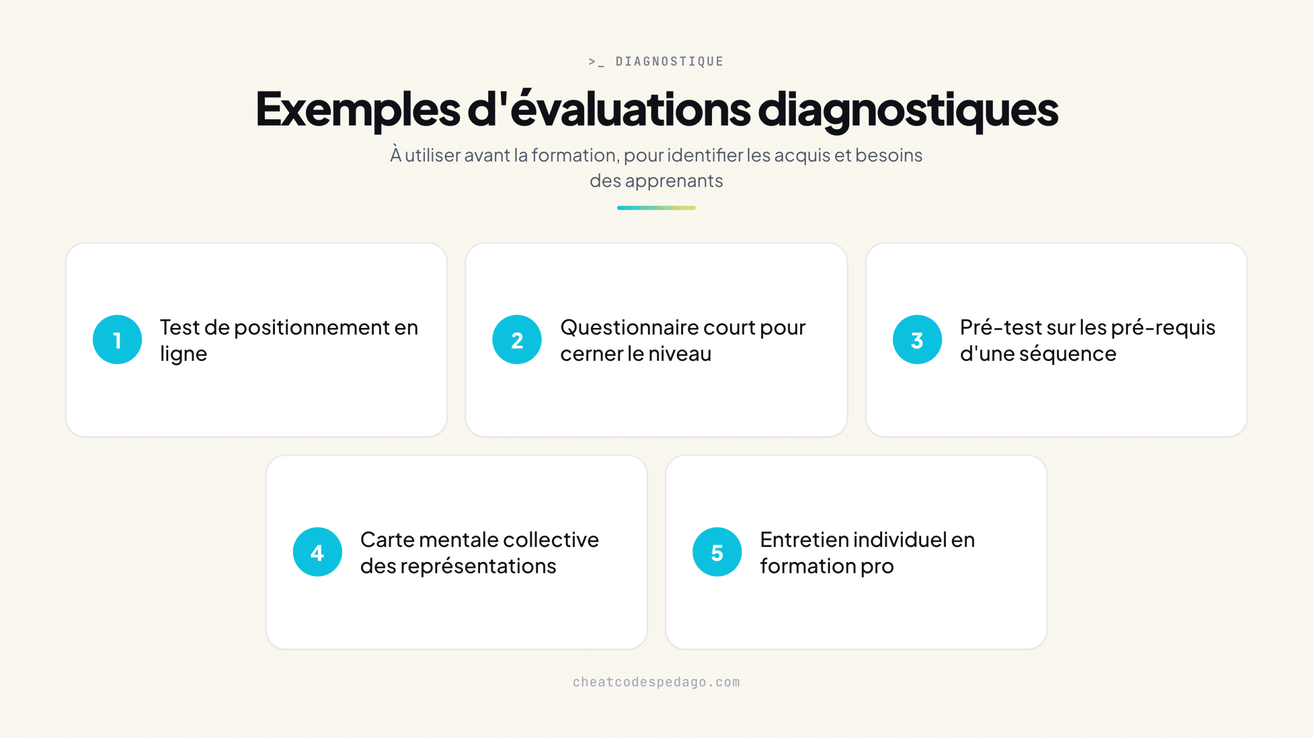 Formes d'évaluation diagnostique